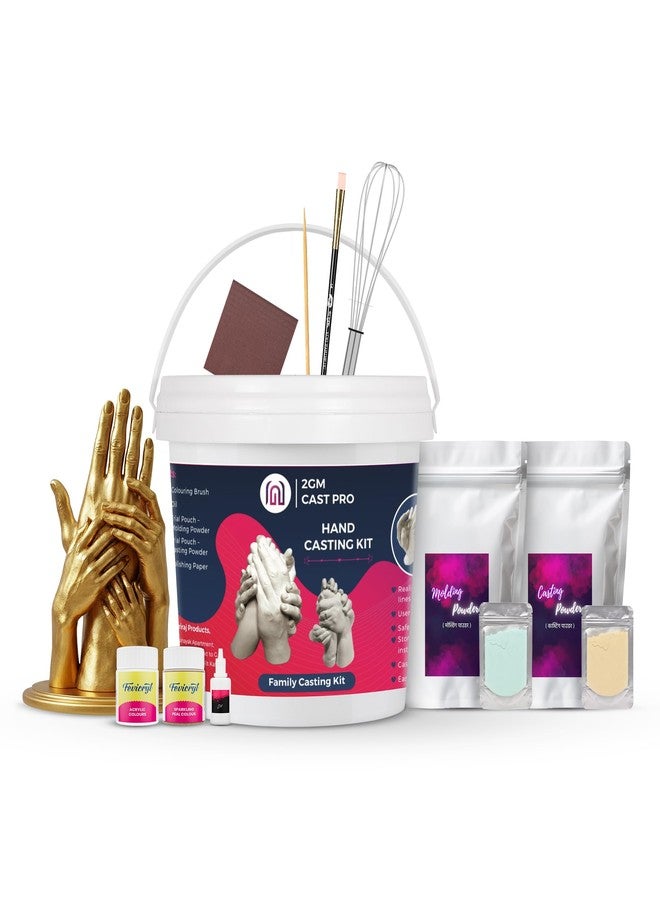 2GM Hand Casting Kit for Family, 3D Design, Capture Precious Moments Together Easy to Use/Mold for Hand Making, Cherish Memories Forever, Child & Adult Hands Set (Pack of 1) - Image 1